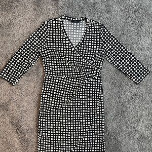 The Limited black & white wrap dress
